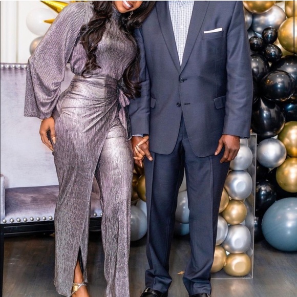 Zara Pants - NWT ZARA Sparkly Wrap Front Pants M